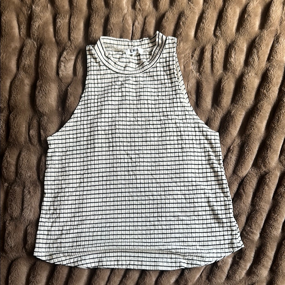 LNA Striped Tank - S, black/white